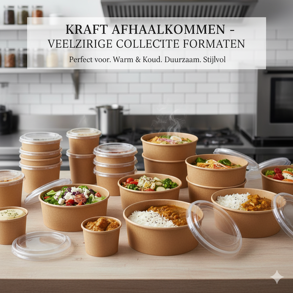 Kraft Salade box Met Deksel