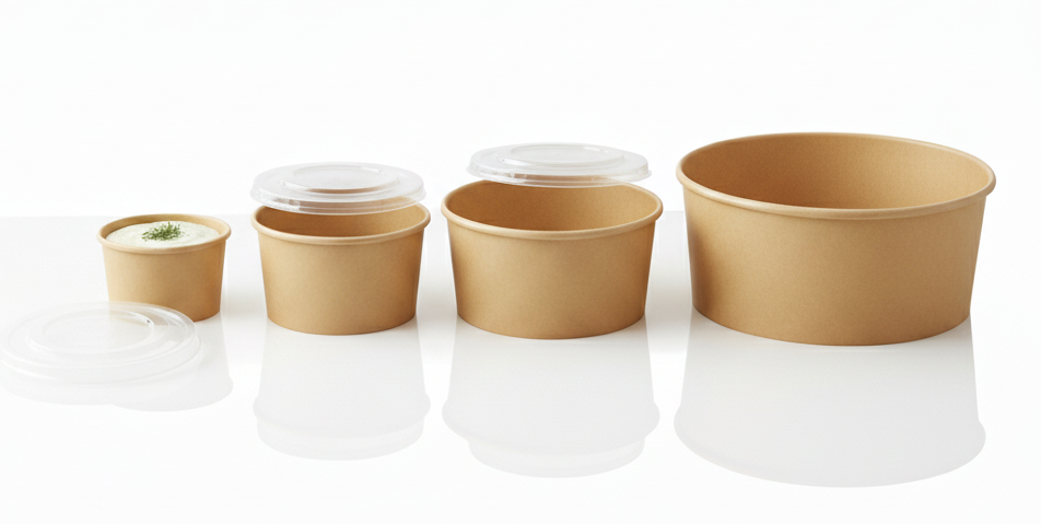 Kraft Salade box Met Deksel